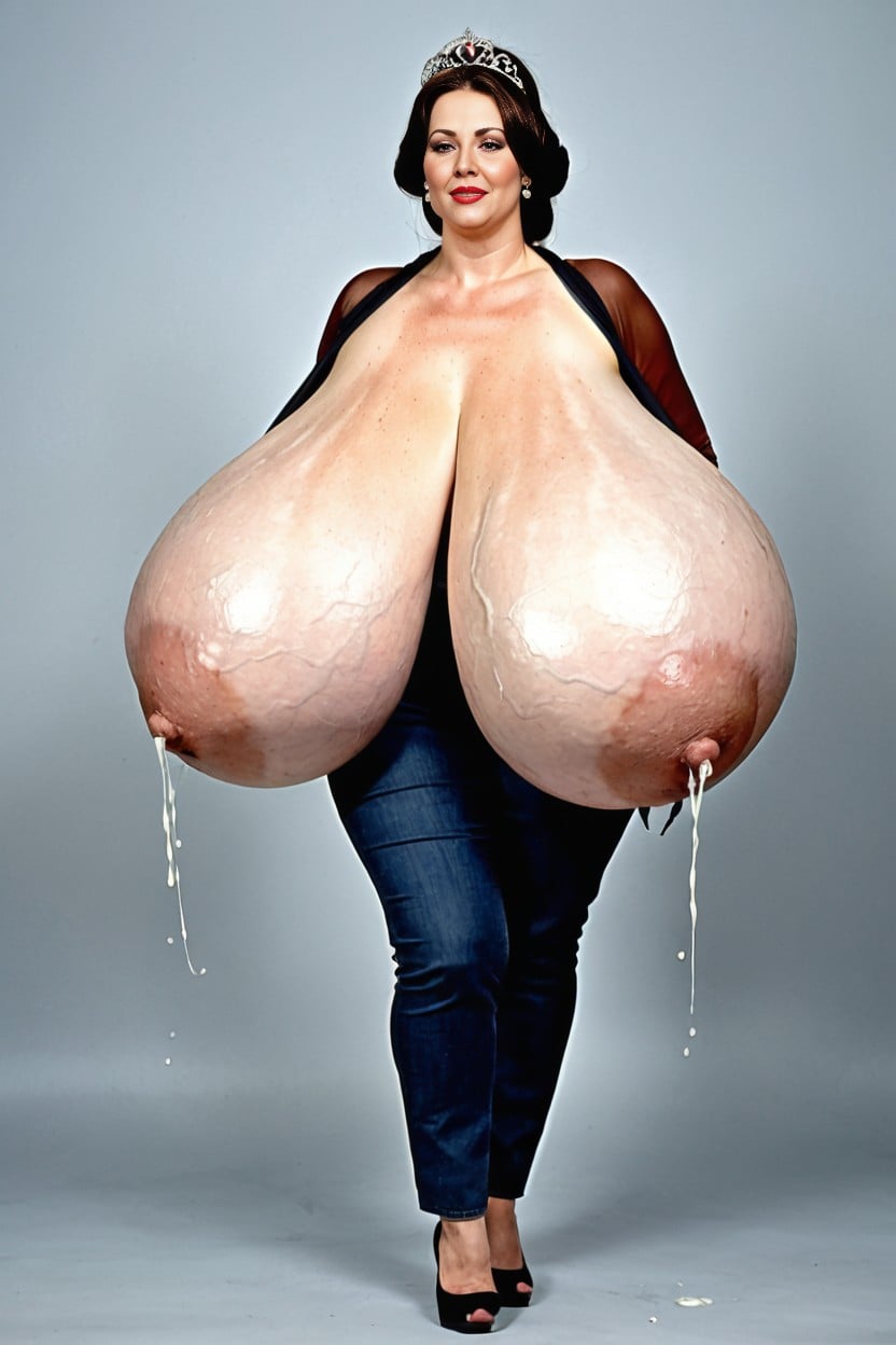 Gigantic Breasts, Hanging Tits, Wide Cleavage AI Porn