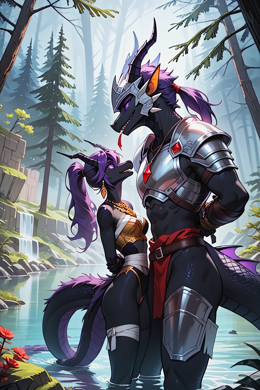 Dark Scales, Emerald, Ender Dragon From Minecraft Furry AI Porn