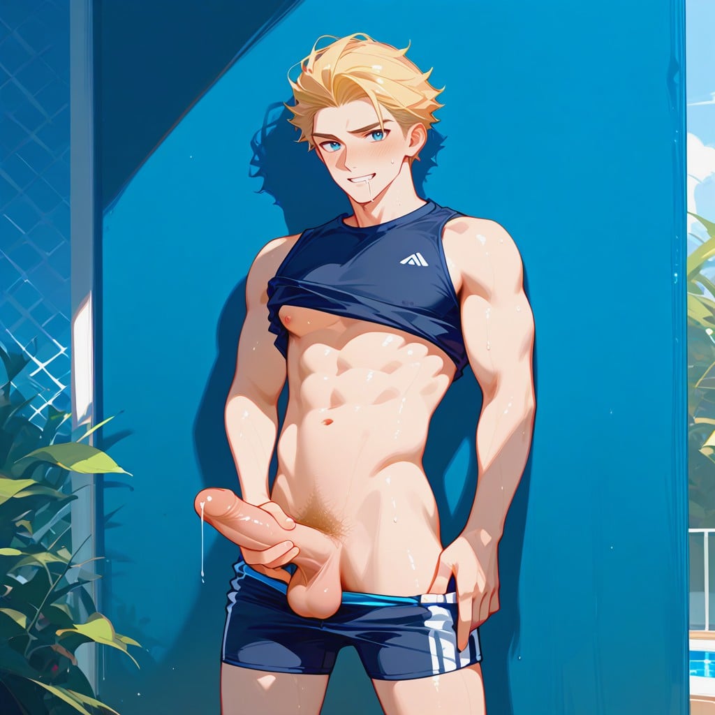 Looking At Viewer, Swim Briefs, Masturbation AI Gay Porn