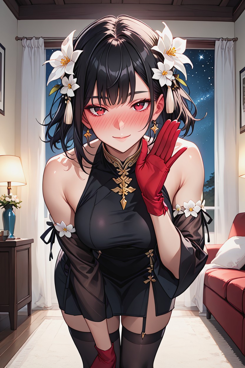 Gold Choker With A Ruby, 25+, Wind In Hair Hentai AI Porn