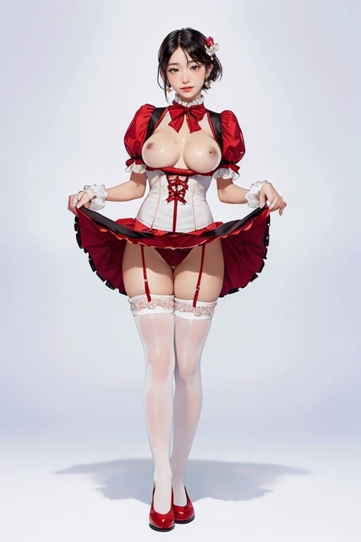 18+, Pretty Idol Face, White Background Pornografia asiática com IA