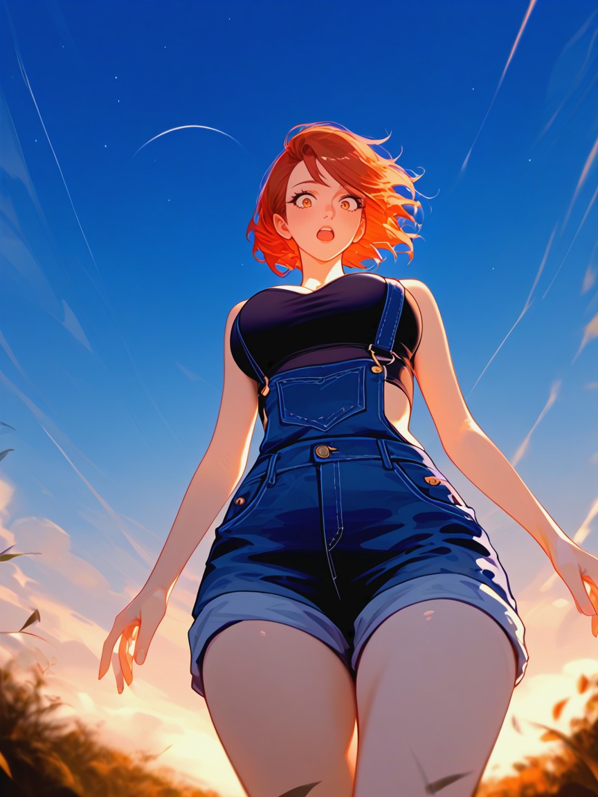 Woman In Overalls, Depth Of Field, Shoeless Hentai AI Porn