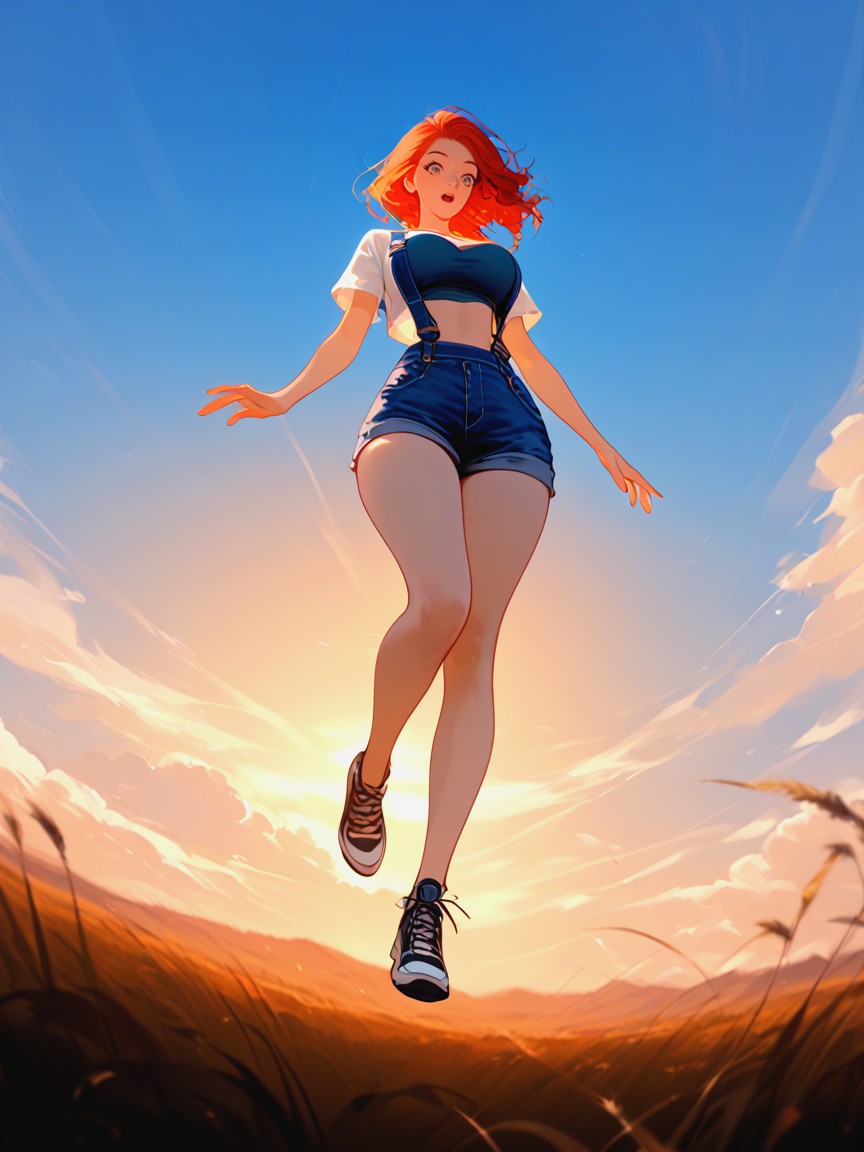 Shocked, Sunset Time, Large Breast Hentai AI Porn