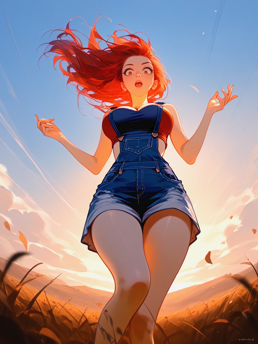 Floating High Over, Belly Exposed, Depth Of Field Hentai AI Porn