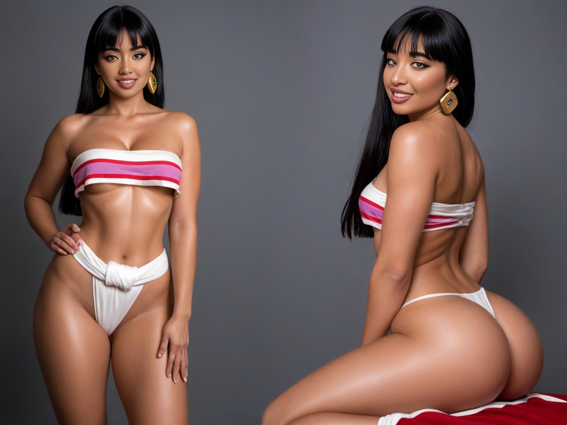 Her Eyes Have Different Colors, Long Legs, Large Cartoonish Eyes AI Porn