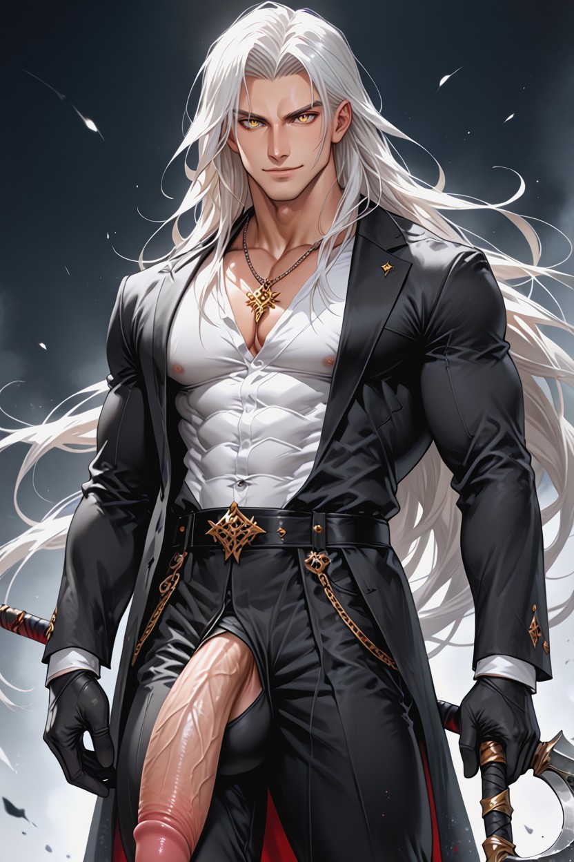 Pants, Shirt, White Hair AI Gay Porn