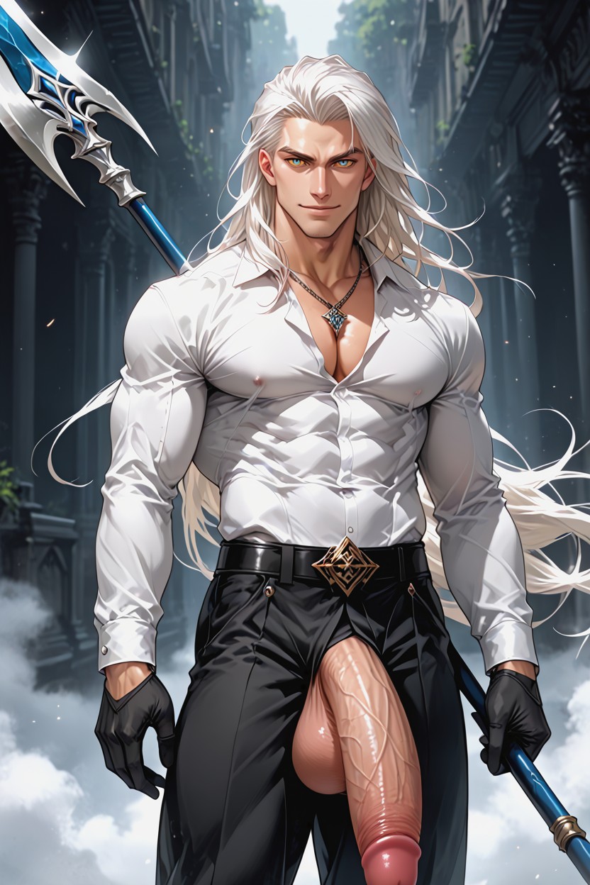 Holding, Necklace, Long Hair AI Gay Porn