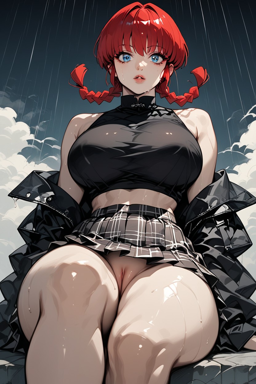 Armwear, Heavy Rain, Pussy Visible Hentai AI Porn