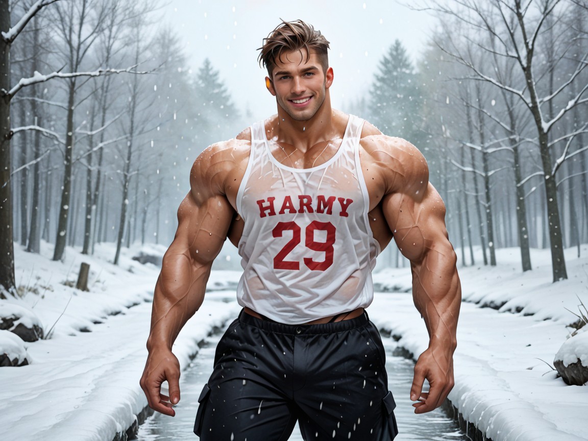 1 Person, Snow, Naked AI Gay Porn
