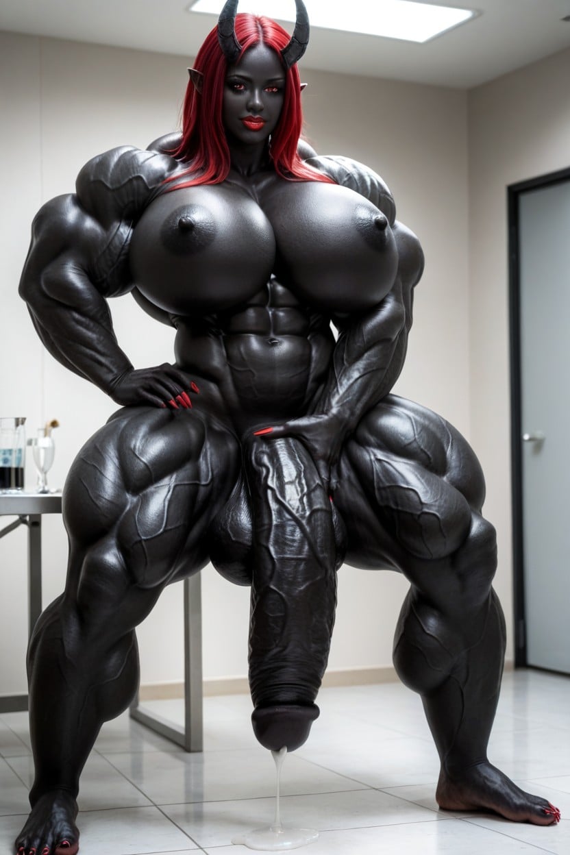 Hyper Muscular, Red Nail, 25+ Shemale AI Porn