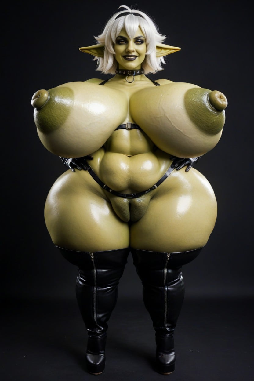 Nipples Engorged Thick, Huge Ass, Wasp Waist AI Porn