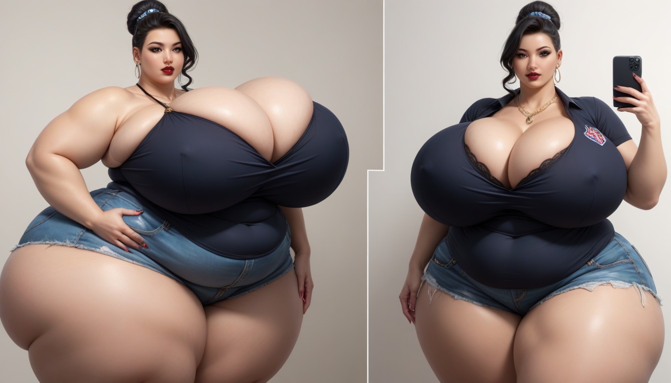 Escote, Mega Engorged So Much More Hyper Fatter Engorged Hyper Mega Breasts And Fat Ass, Muslos Gruesos Porno BBW IA