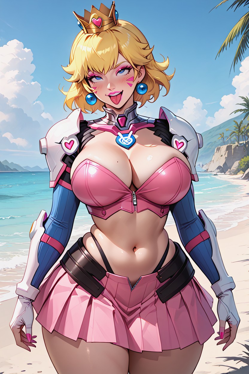 Armor On The Hip, Big Breasts, Unbuttoned Zipper AI Porn