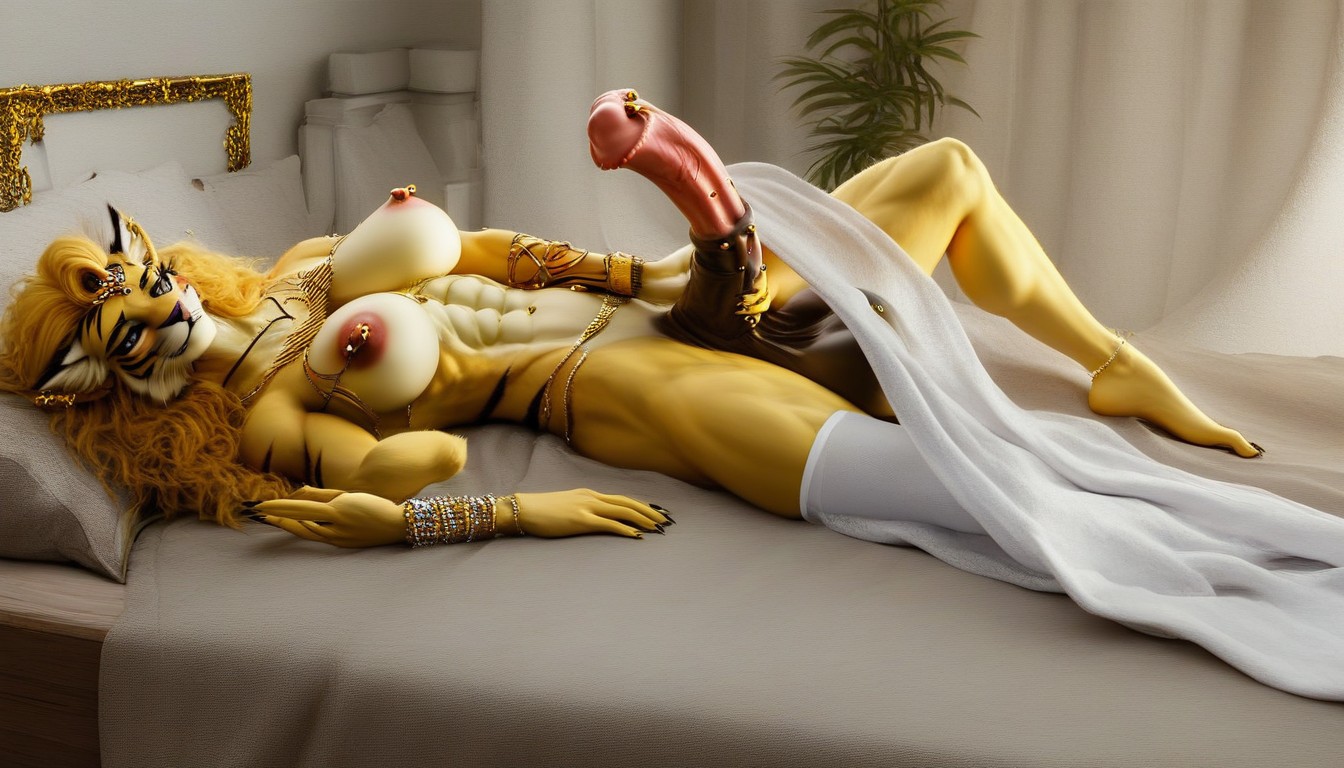 Detailed, Perfect Gray Eyes, White Stockings Furry AI Porn