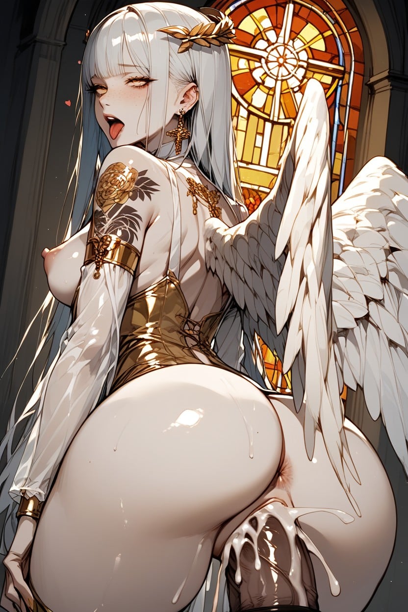 Cumshot, Angel Wings, Gigantic Hentai AI Porn