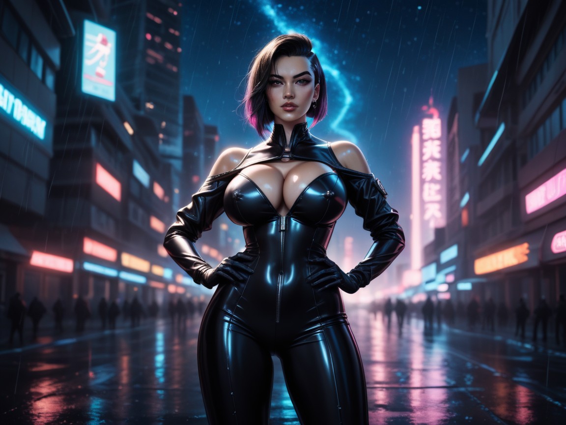 Black Buzz Hairstyle, Азиат, Bare Tits ИИ порно