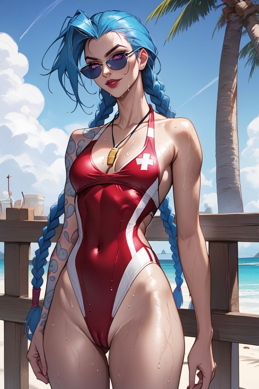 Beautiful Face, Front View, Beach Hentai AI Porn