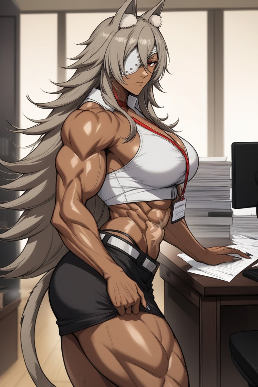 Black Tie, Muscular, Black Stockings Hentai AI Porn