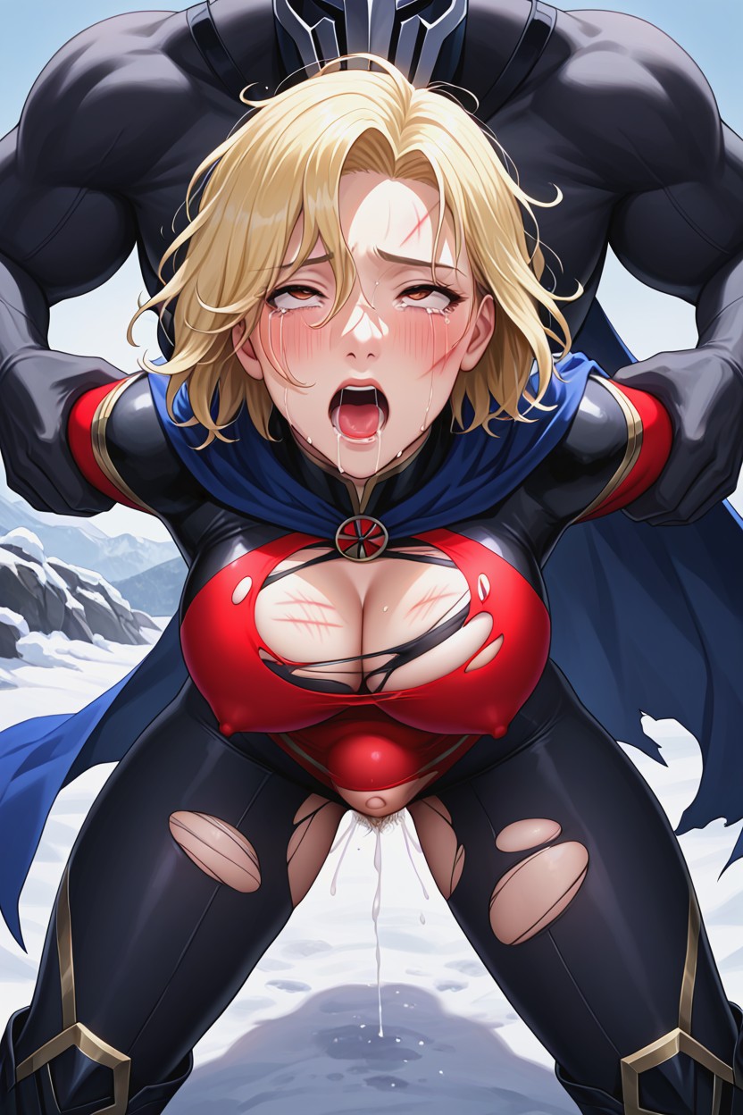 Rolling Eyes, Hourglass Figure, Nipple Bulge AI Porn