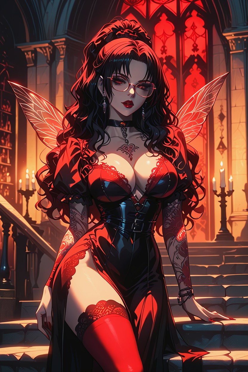 Erika Vampire Woman, High Ponytail, Dark Makeup Hentai AI Porn