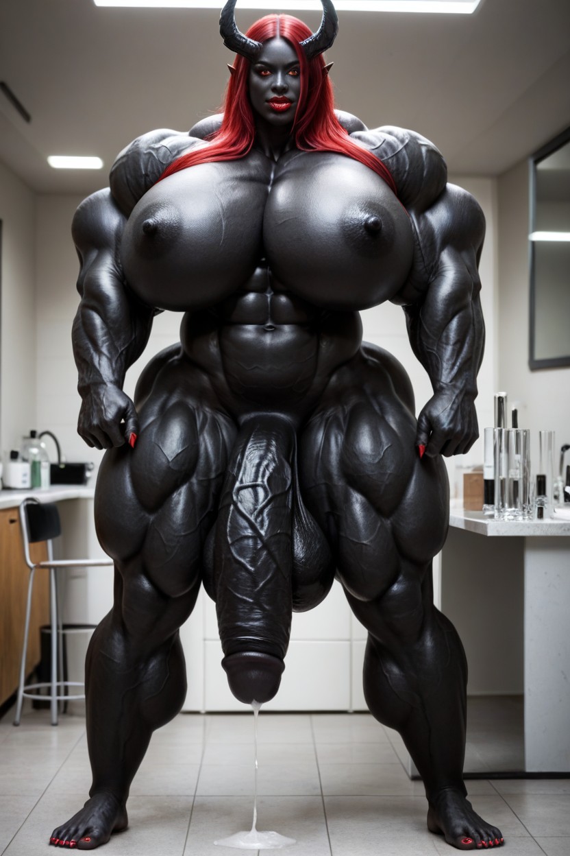 Gigantic Biceps, Gigantic Muscle Trapez, Big Claws Shemale AI Porn