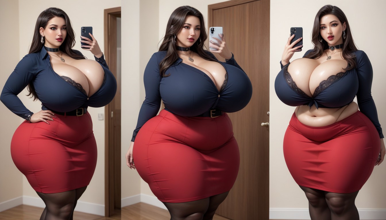 Most Hyper Ultra Mega Busty Woman Ever To Be Seen, Fat Gothic, The Most Perfect Face BBW AI Porn