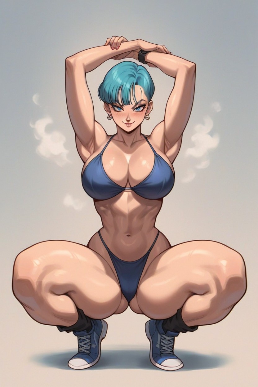 Full Body, Squatting, Thick Thighs Hentai AI Porn