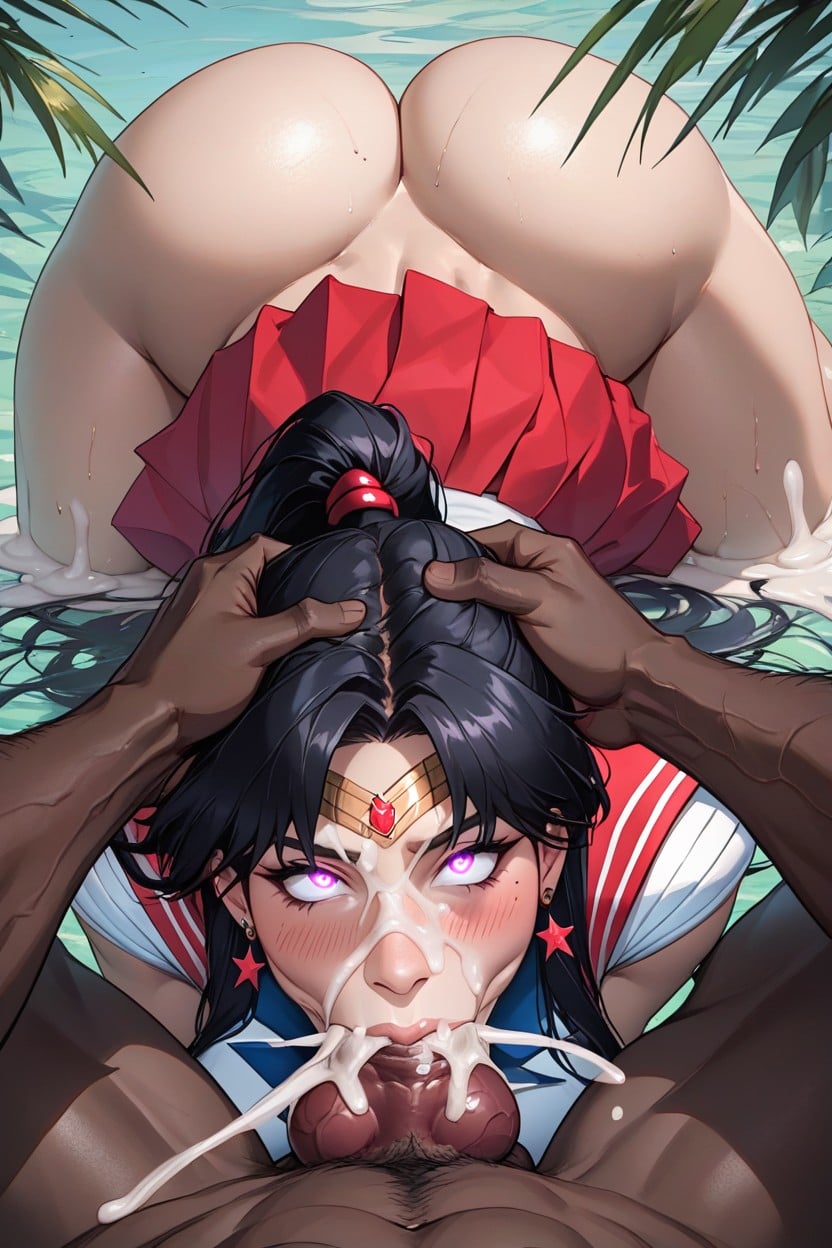 Sailor Mars, Pov Blowjob, Gagging Face AI Porn