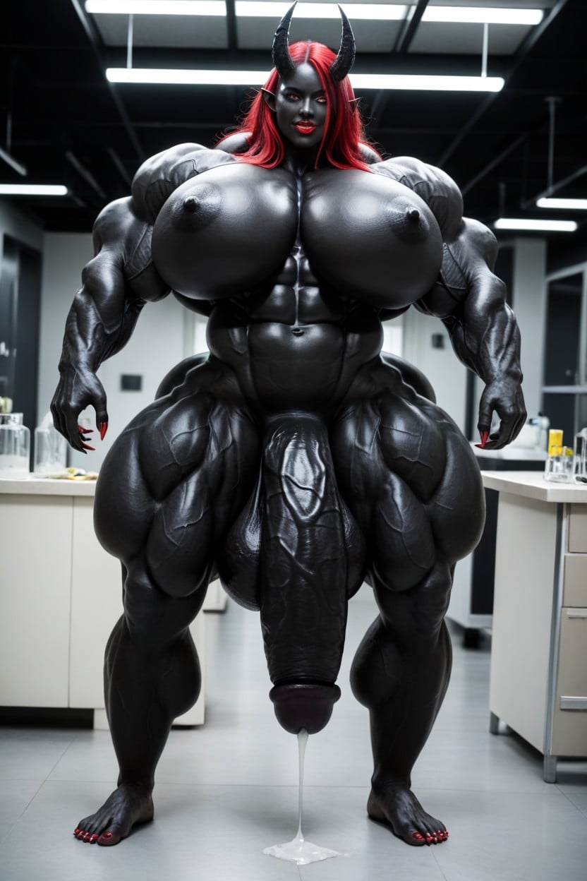 Black Cock Is Too Big, Seductive Pose, 25+ Shemale AI Porn