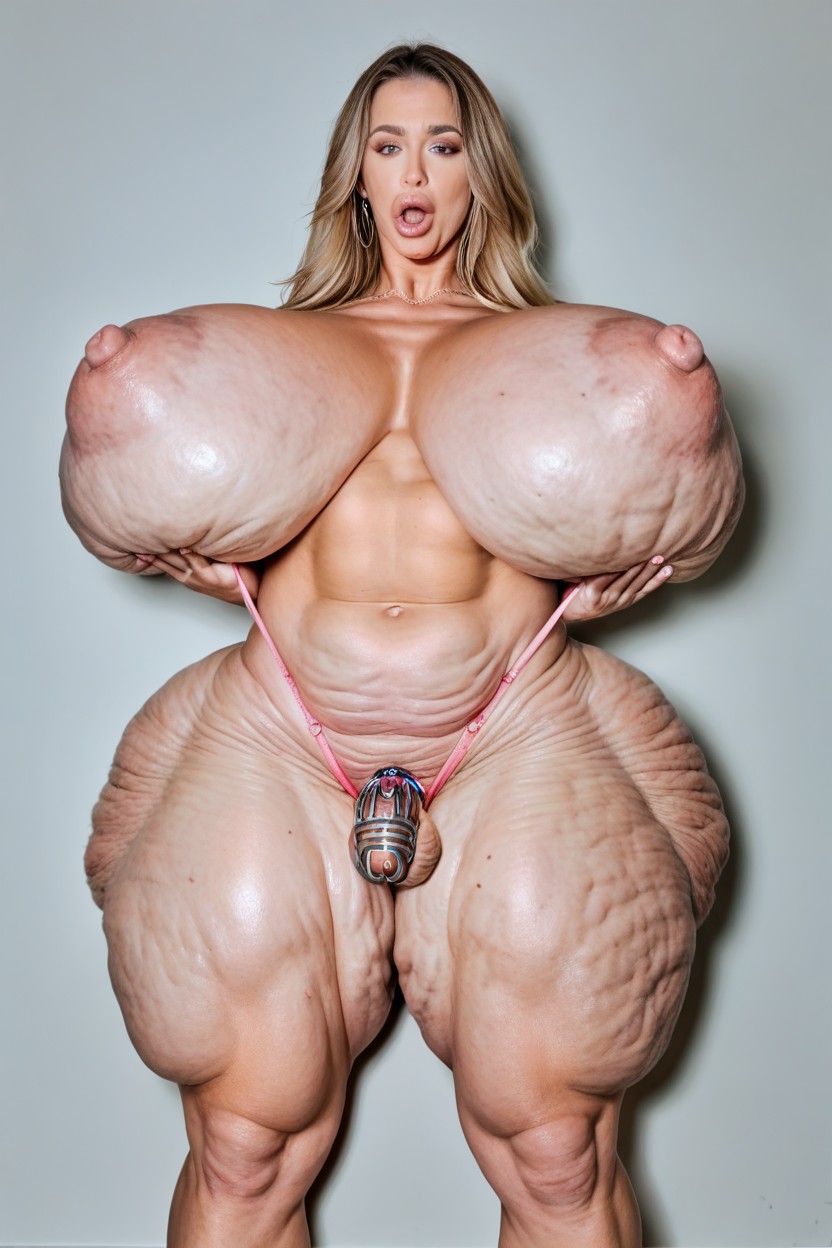 Huge Thighs, On The Chest And Thighs, Thick And Muscular Body Shemale AI Porn