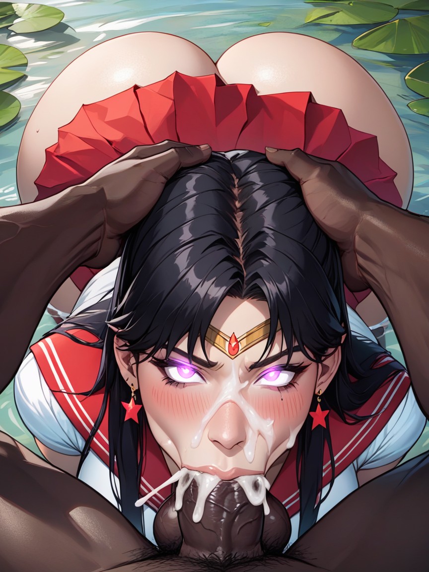 Sailor Mars Red Skirt, Ass Up, Deep Throat AI Porn