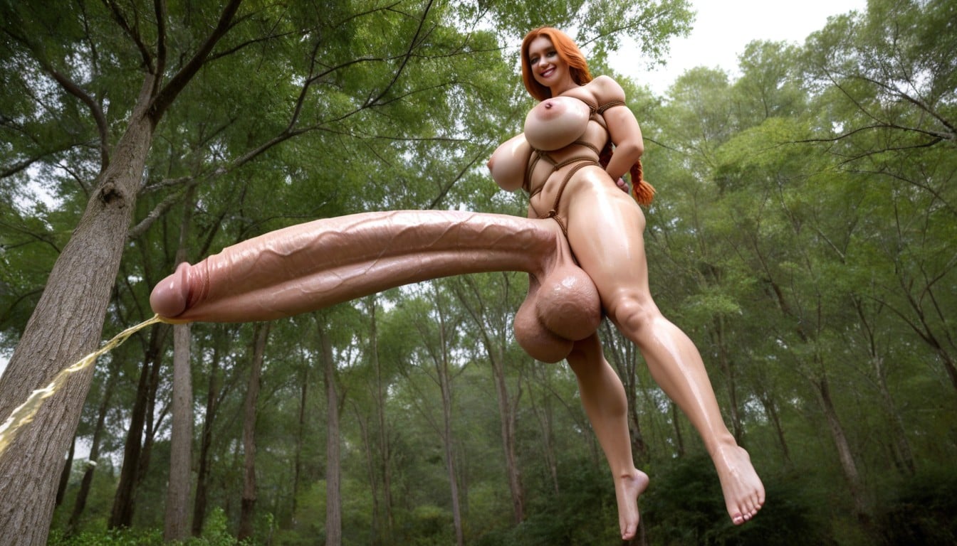 Outdoors, Absurdly Oversized Hyper Penis, Hyper Gigantic Huge Thick Dick Shemale AI Porn
