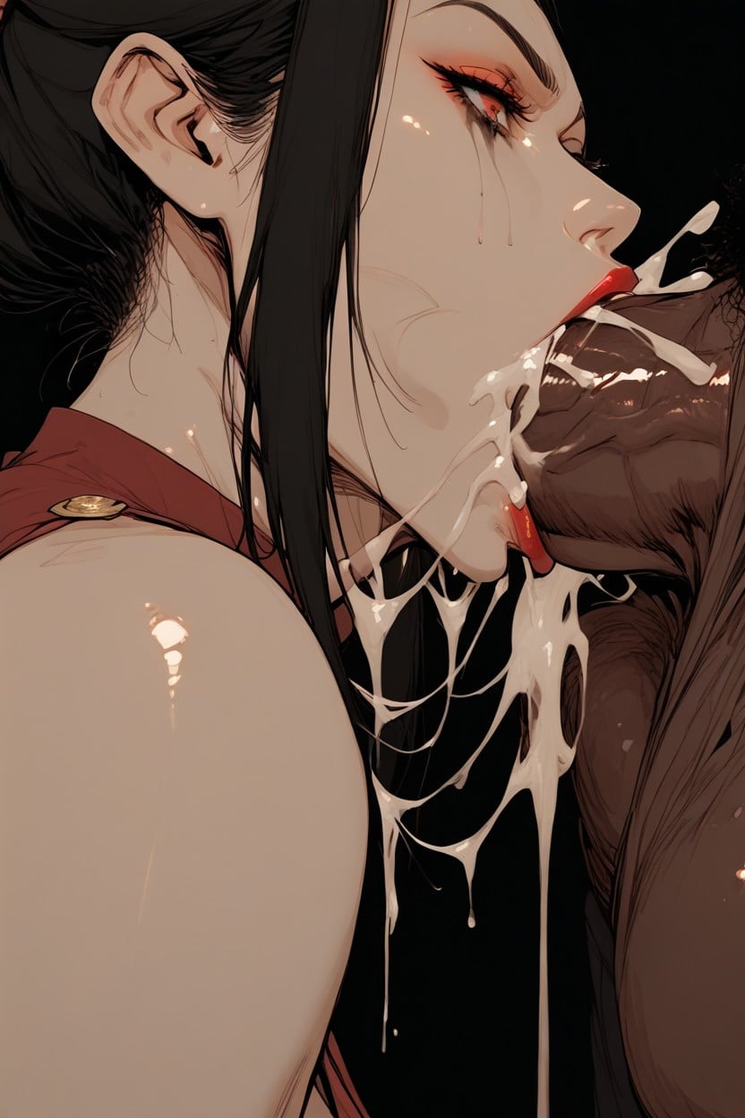 Deepthroat, Sucking Black Cock, Destroyed Make Up Hentai IA