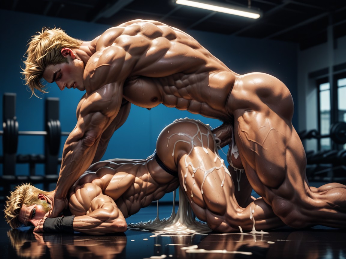 Muscular, Fit Bottom, Blonde Hair AI Gay Porn