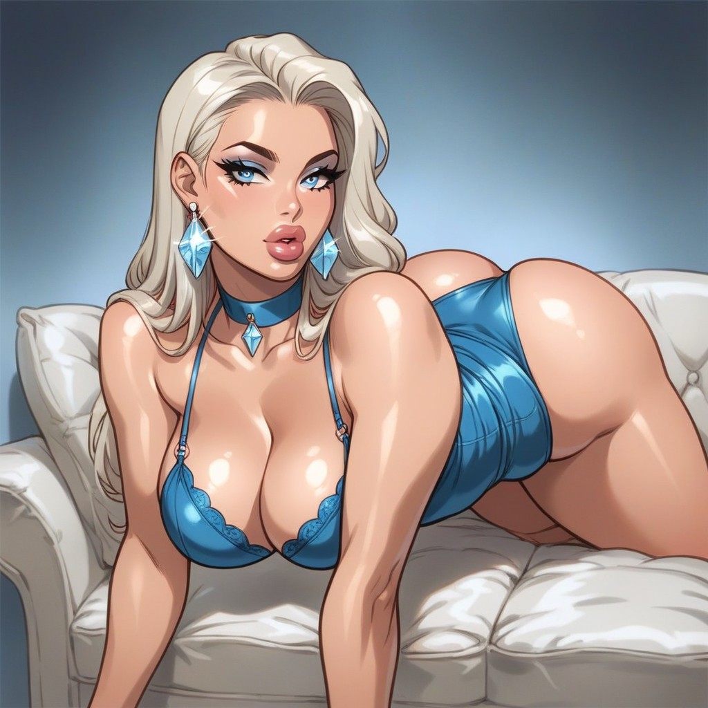 Bimbo, Busty, On All Fours AI Porn