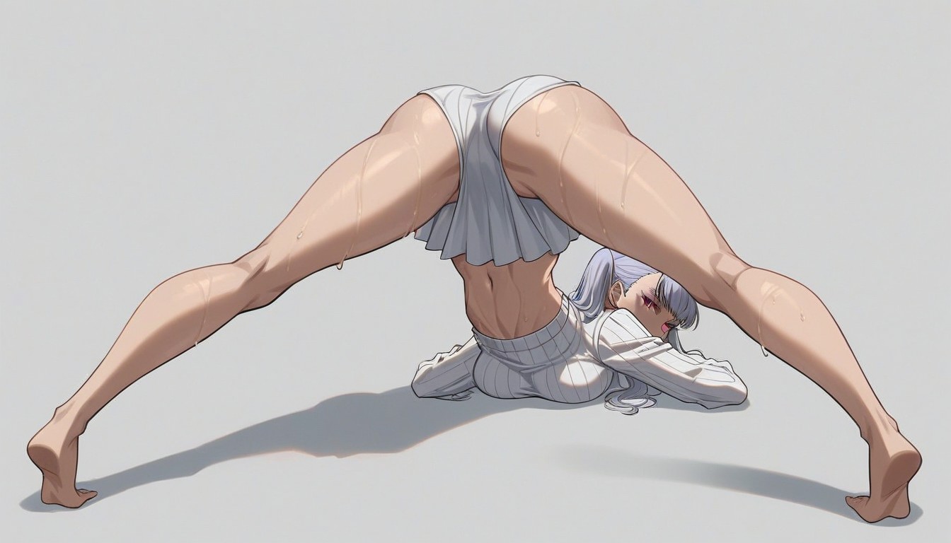 Very Long Legs, Long Legs, White Skirt Hentai AI Porn