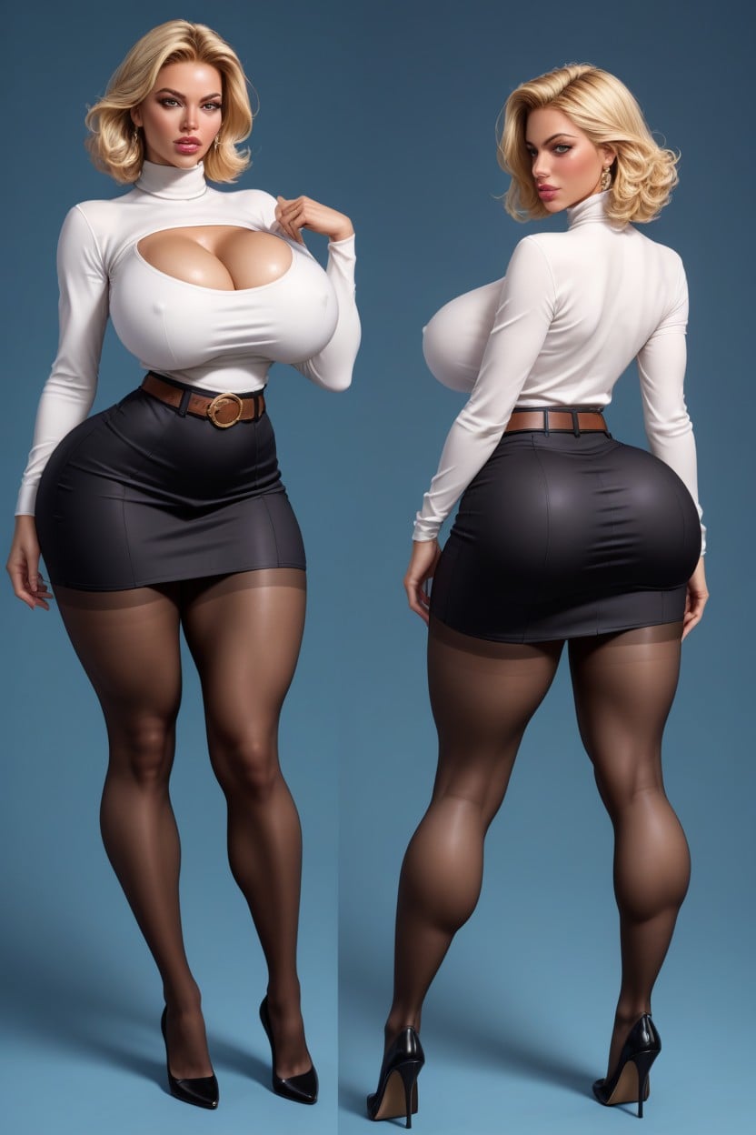 Pantyhose, Extremely Waist, Model Pose Porno IA