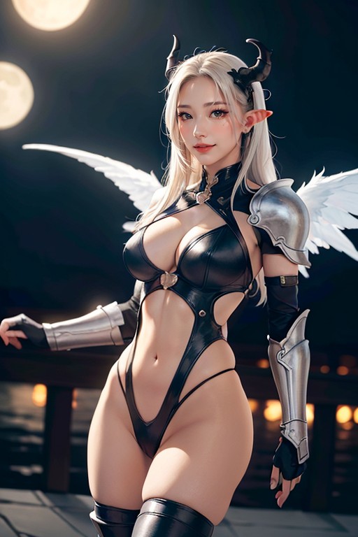 Moon, Standing, Night AI Porn