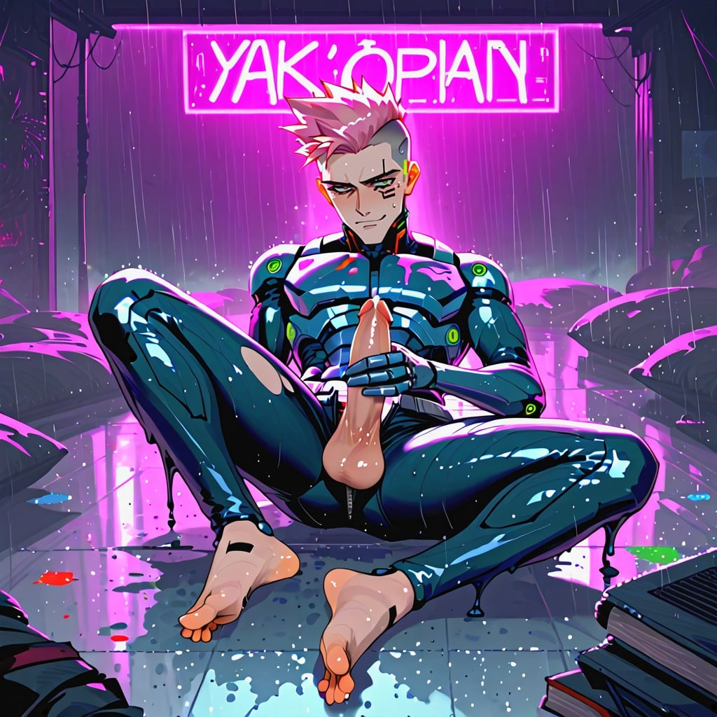 Medium, Sci-fi Cyberpunk Room, New York With Neon Signs AI Gay Porn