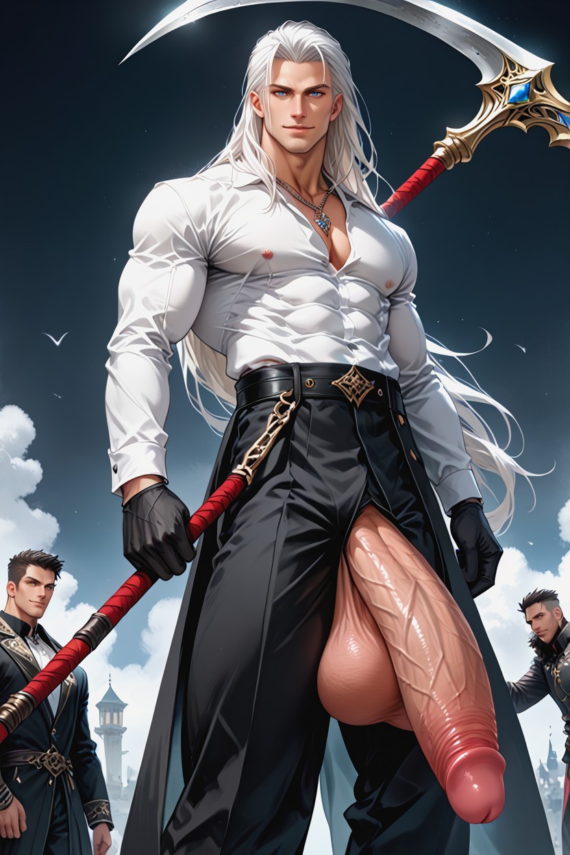 Long Hair, Holding, Pale AI Gay Porn
