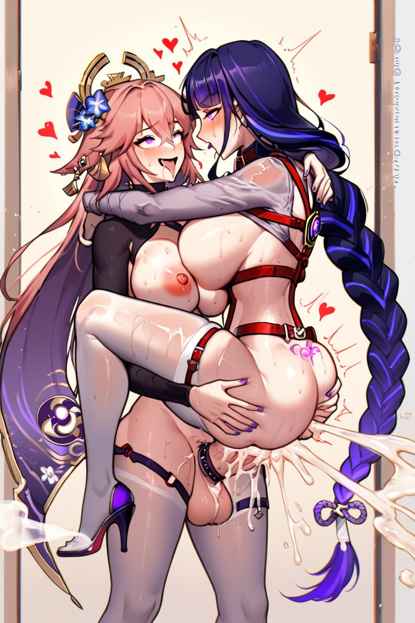 Dripping Sweat, Anime, Stiletto Heels Hentai IA