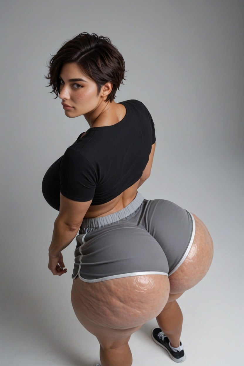 Extremely Large Ass, Fat Ass, Blushing AI Porn