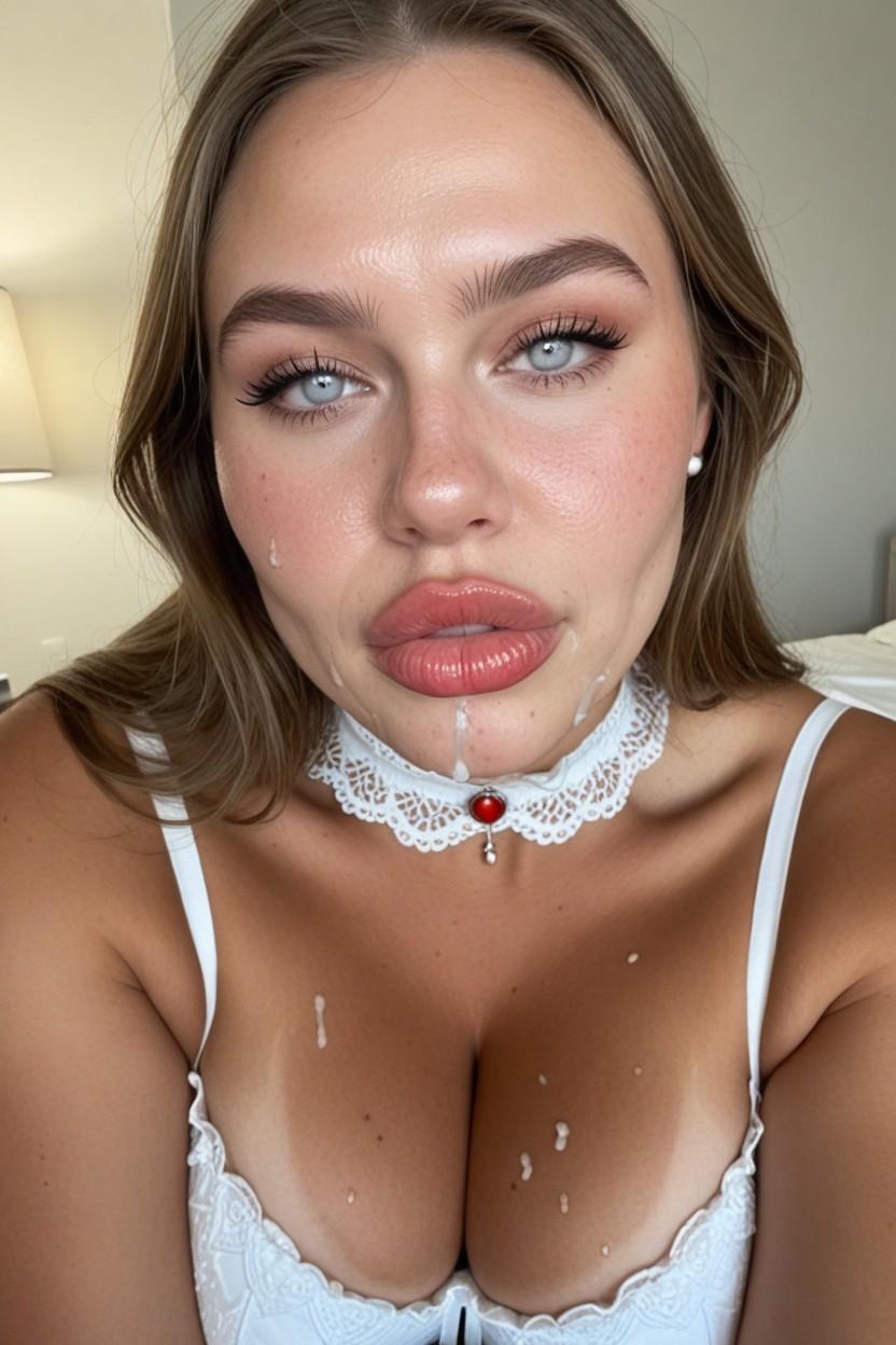 Juicy Eyes, Deeper Cleavage, Lace Up Tight Top AI Porn
