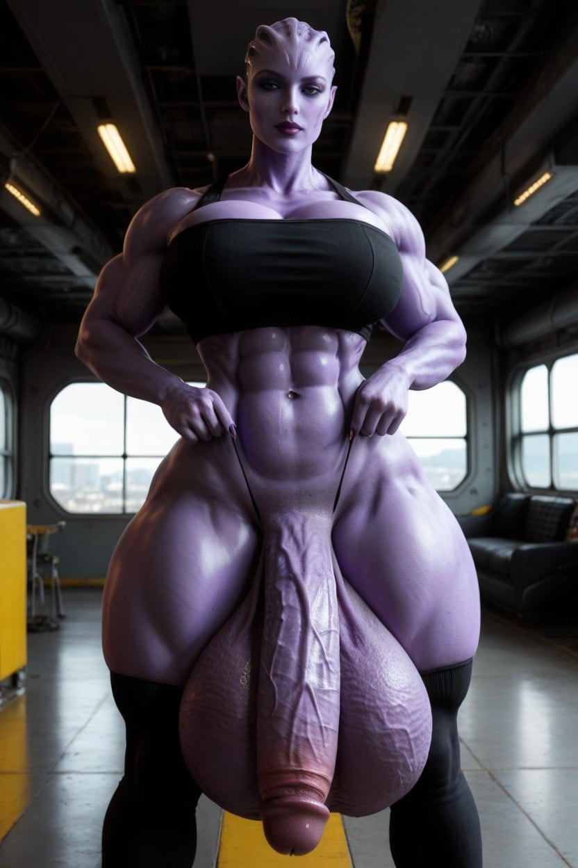 Massive Thighs, Powerful Gigantic Legs, She Is Impossibly Curvy Shemale AI Porn