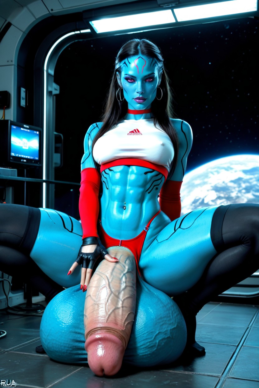 Ultra High Detail, Subject Focus, She Is Impossibly Curvy Shemale AI Porn