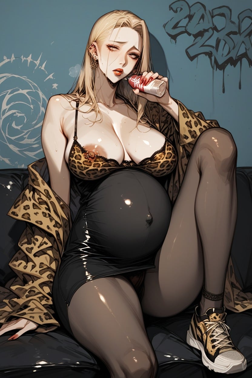 直髮, Leopard Print Fully Covered, Shaved Hair AI黃漫