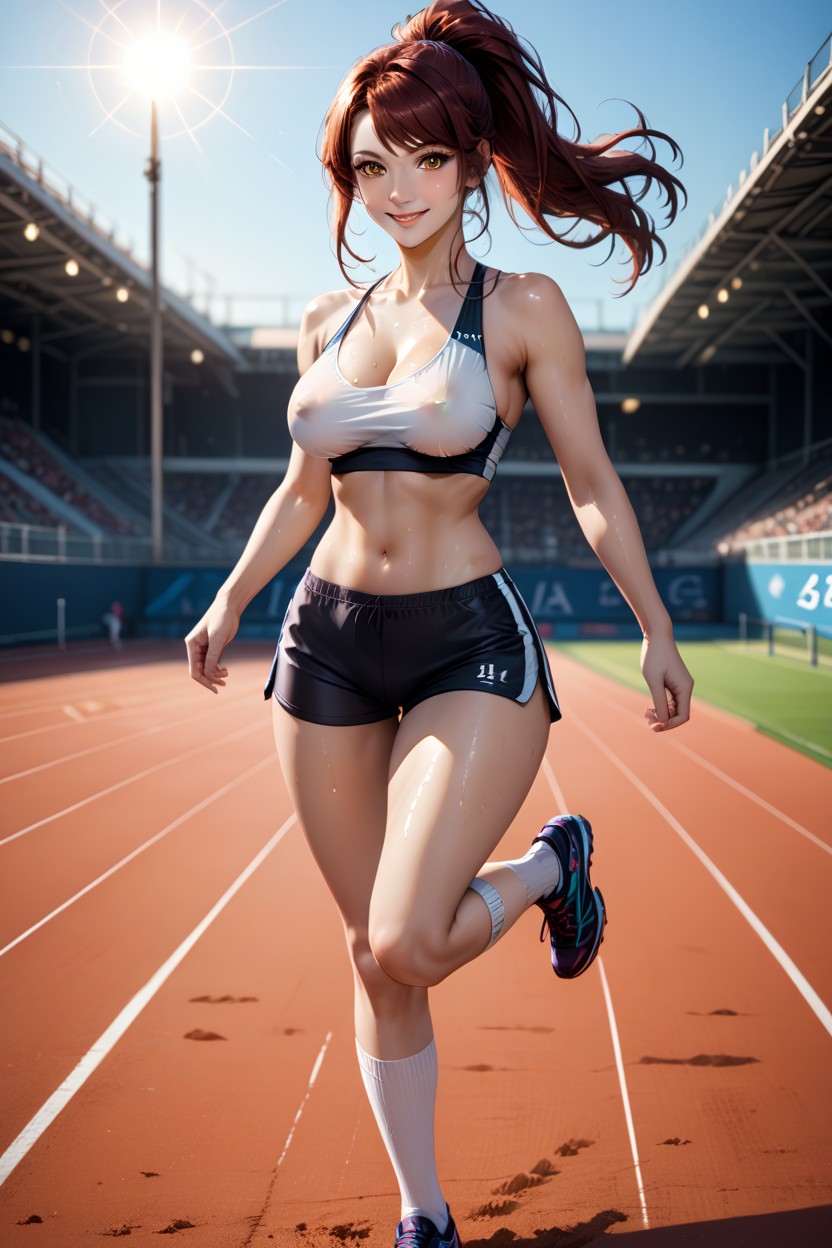 No Extra Fingers, Medium Breast, Track And Field Competition AI Porn