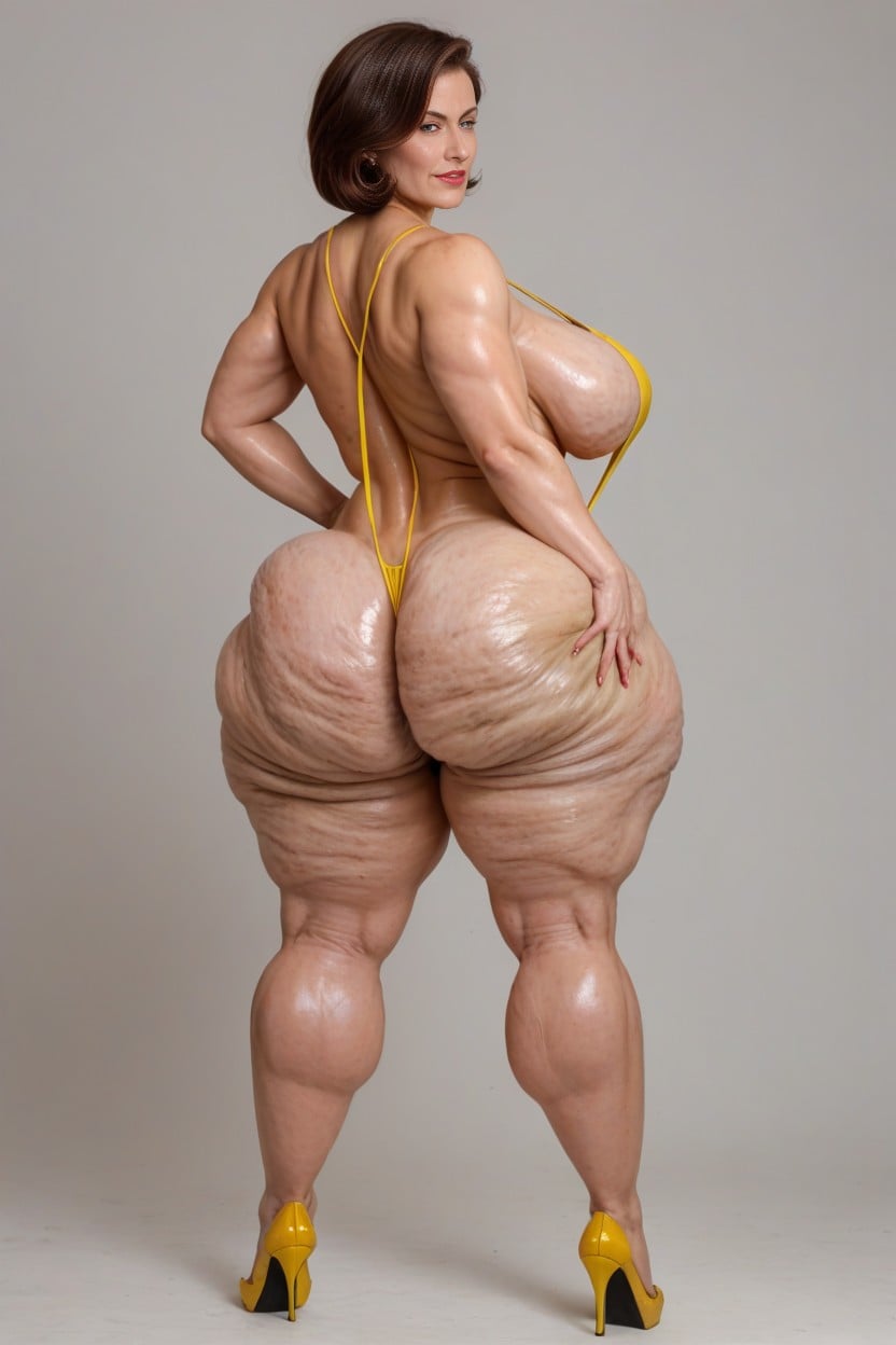 Sweaty Skin, Muscular Woman, Angry AI Porn