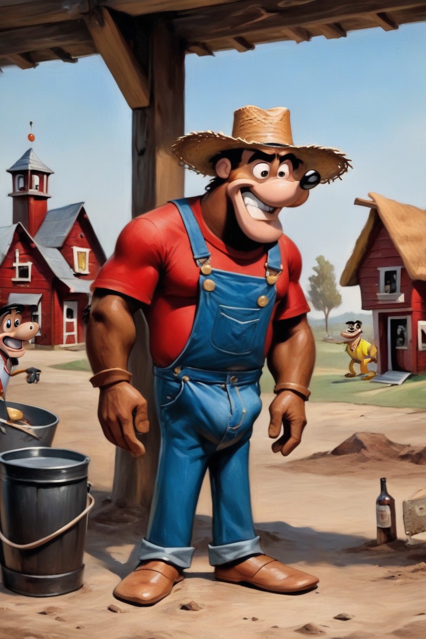 The Old West, Overalls, Moonshine Jug AI Gay Porn