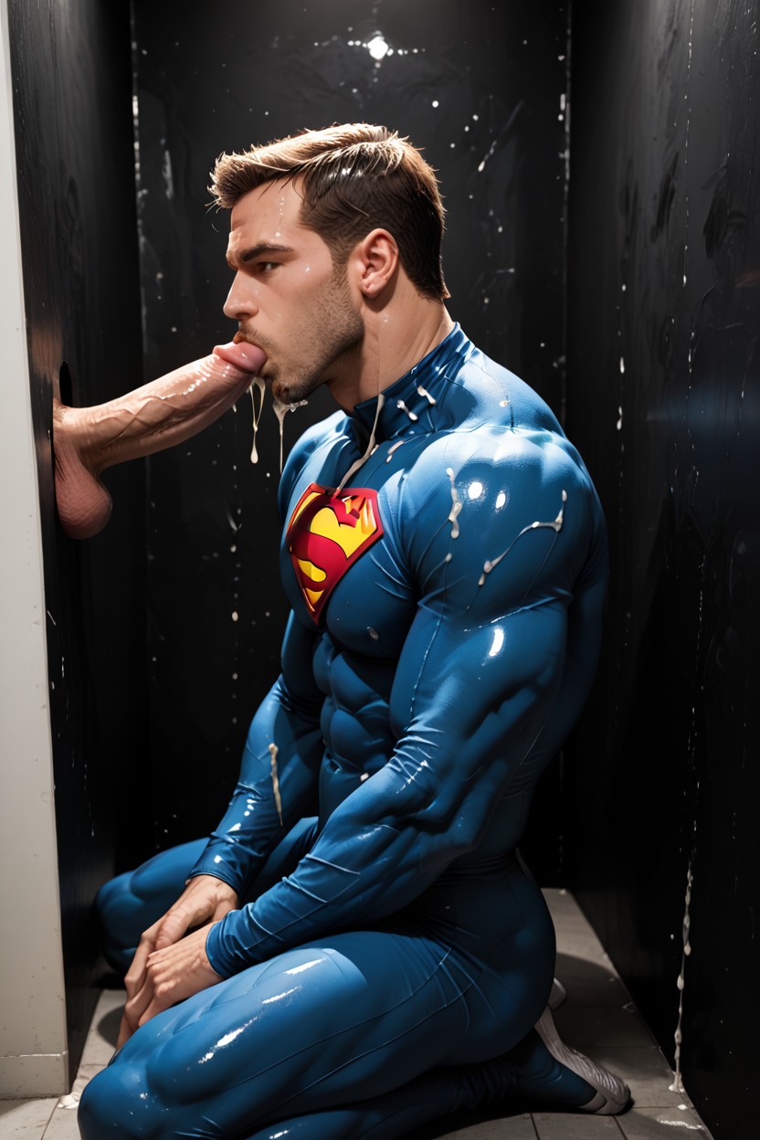 Bodybuilder, Side View, Clean Shaven AI Gay Porn